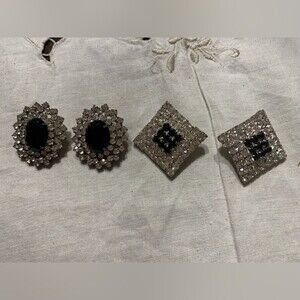 2 Pair Vintage Clip Earrings